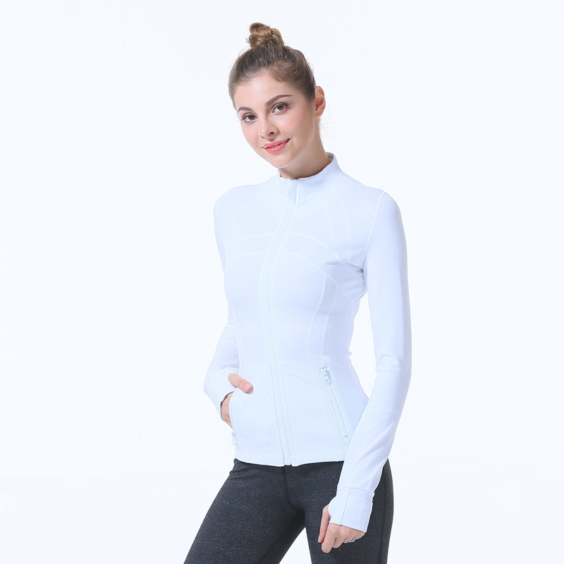 Lulu Zip Long Sleeve Yoga Jacket Plus Size Sports Yoga Tops Women′ S Running Coat Workout Wear Gym Fitness Sports Casual Wear
