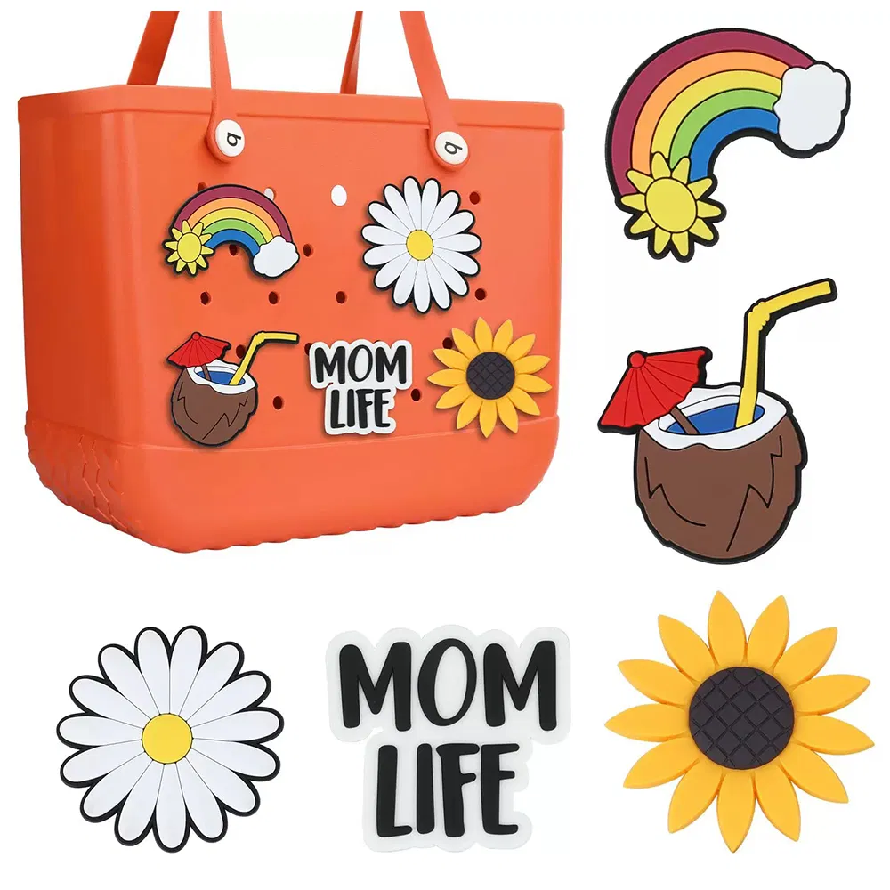 Rubber Bag Tote Bag Waterproof Travel Handbag with Charms for Sports Beach