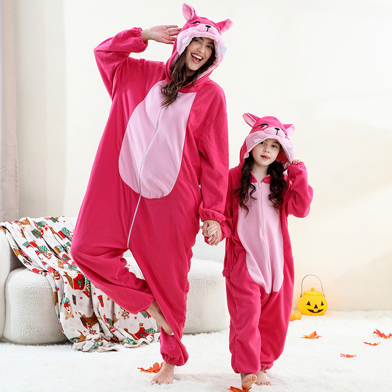 Family New Fleece Bodysuit Costumes Cross Border Family Loungewear Childrens and Adult Performance