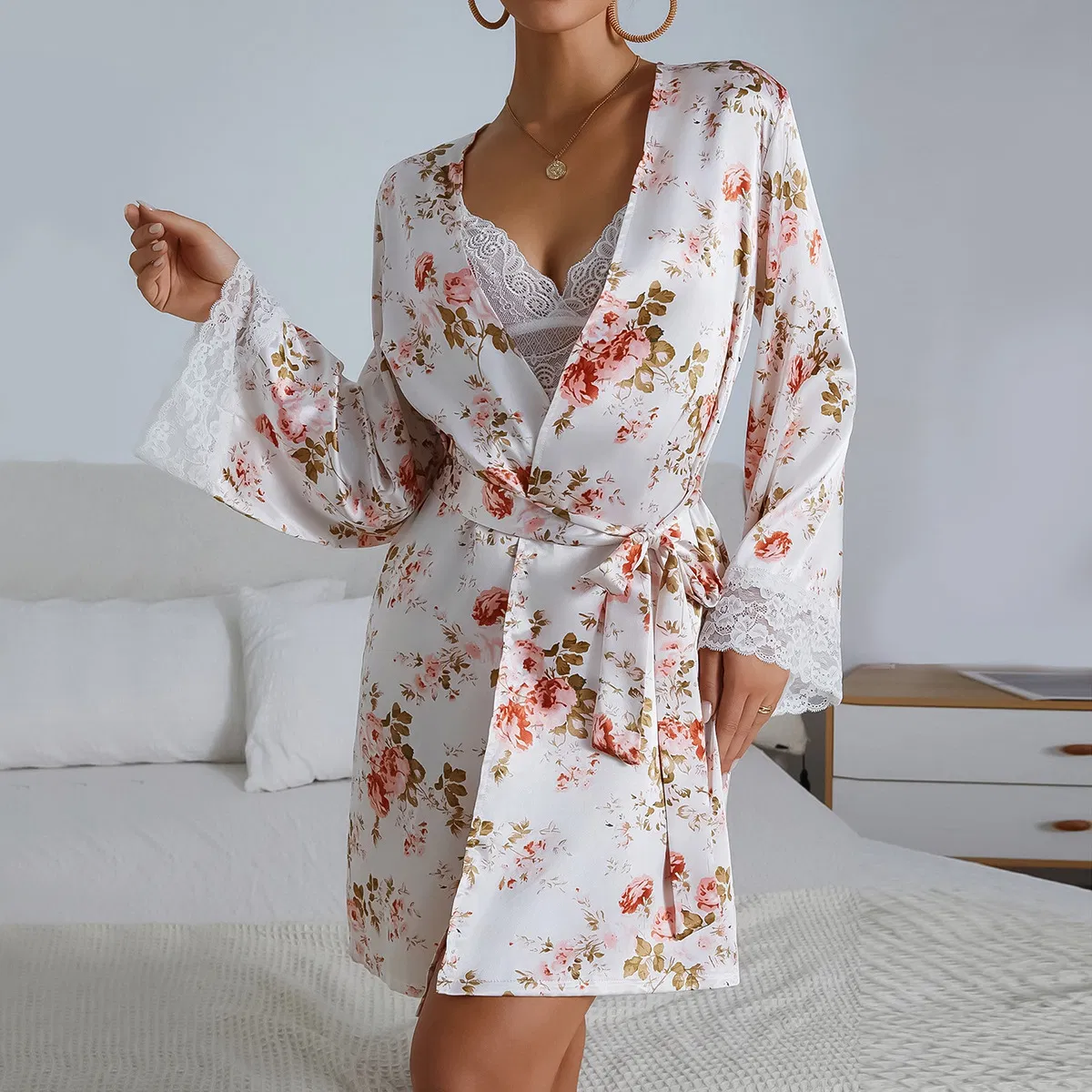 Wholesale Women Custom Pyjamas Shorts Bra Sleepwear Loungewear Sexy Bathrobe