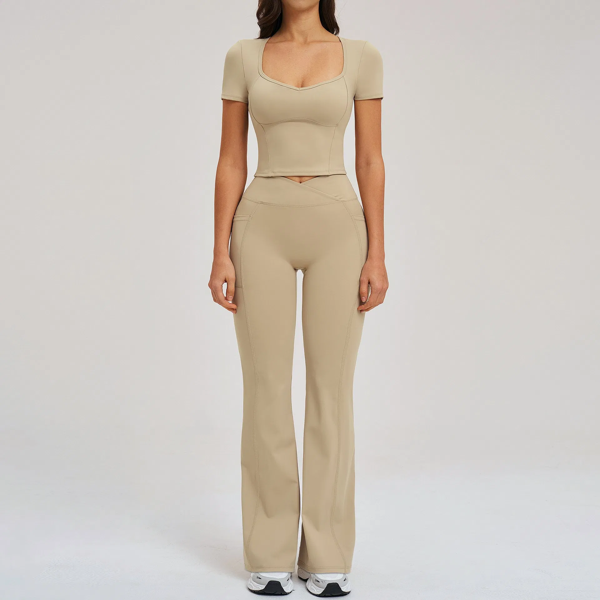 Naked Tight Fitting Fashionable Casual Suit Sports Wear Halter Yoga Crop