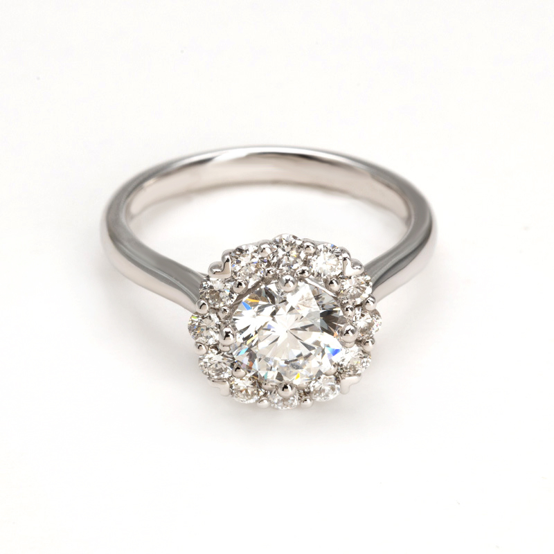 Custom D-Color 1 Carat Luxury Design Lab Diamond Ring Fashion Jewelry