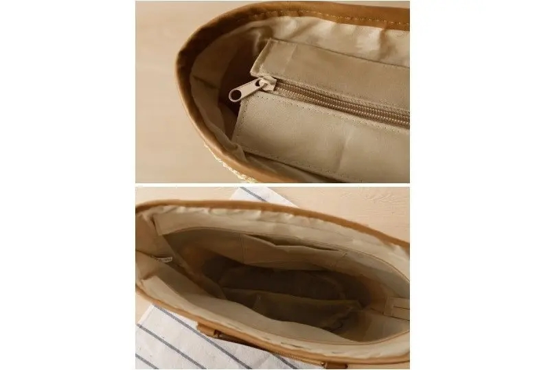 Summer Beach Rattan Woven Braid PU Leather Deco Tote Women Shoulder Woven Handbag Straw Tote Ba