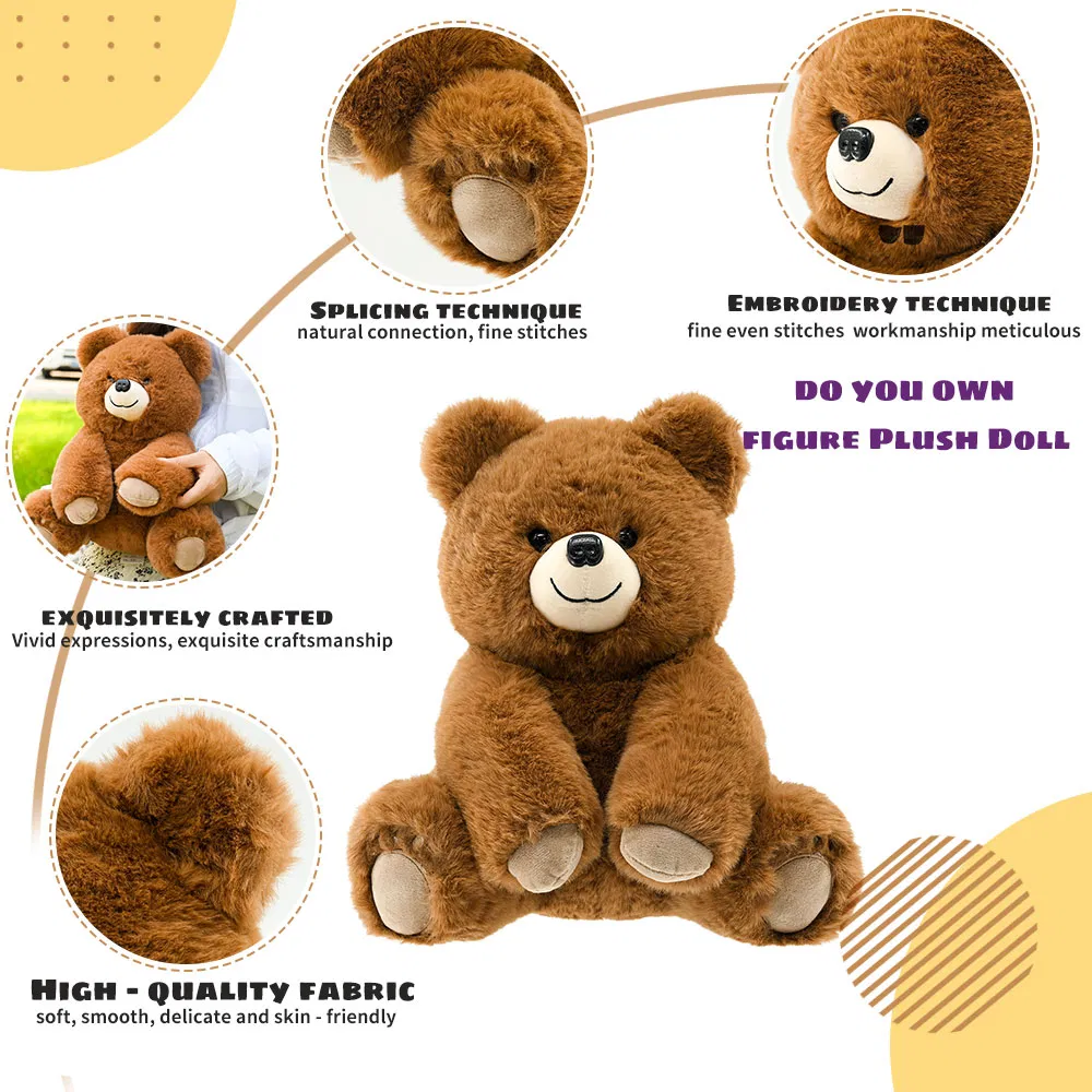 Fashion Big Size Brown Teddy Bear Plush Toy for Couch Sofa Office Bed Kids Gift Custom Bear Soft Stuffed Animal Toy