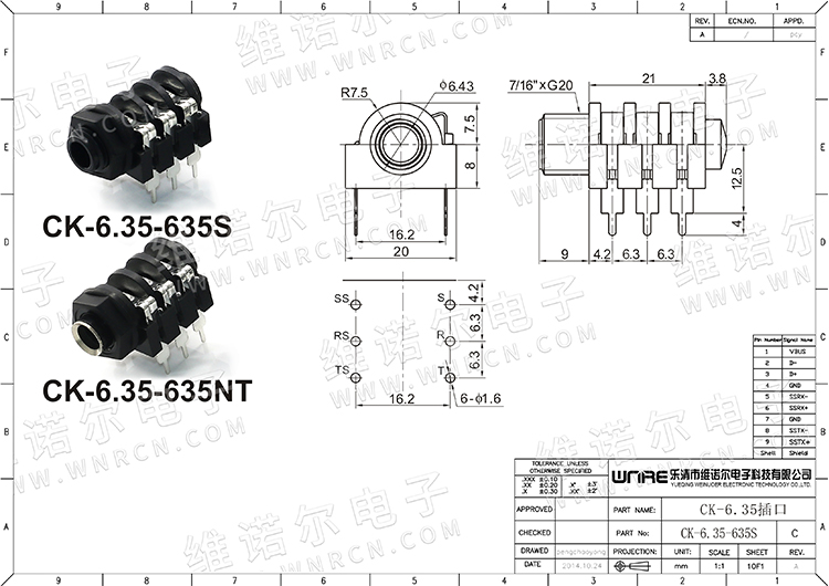 CK-6.35-635S Headphone Socket