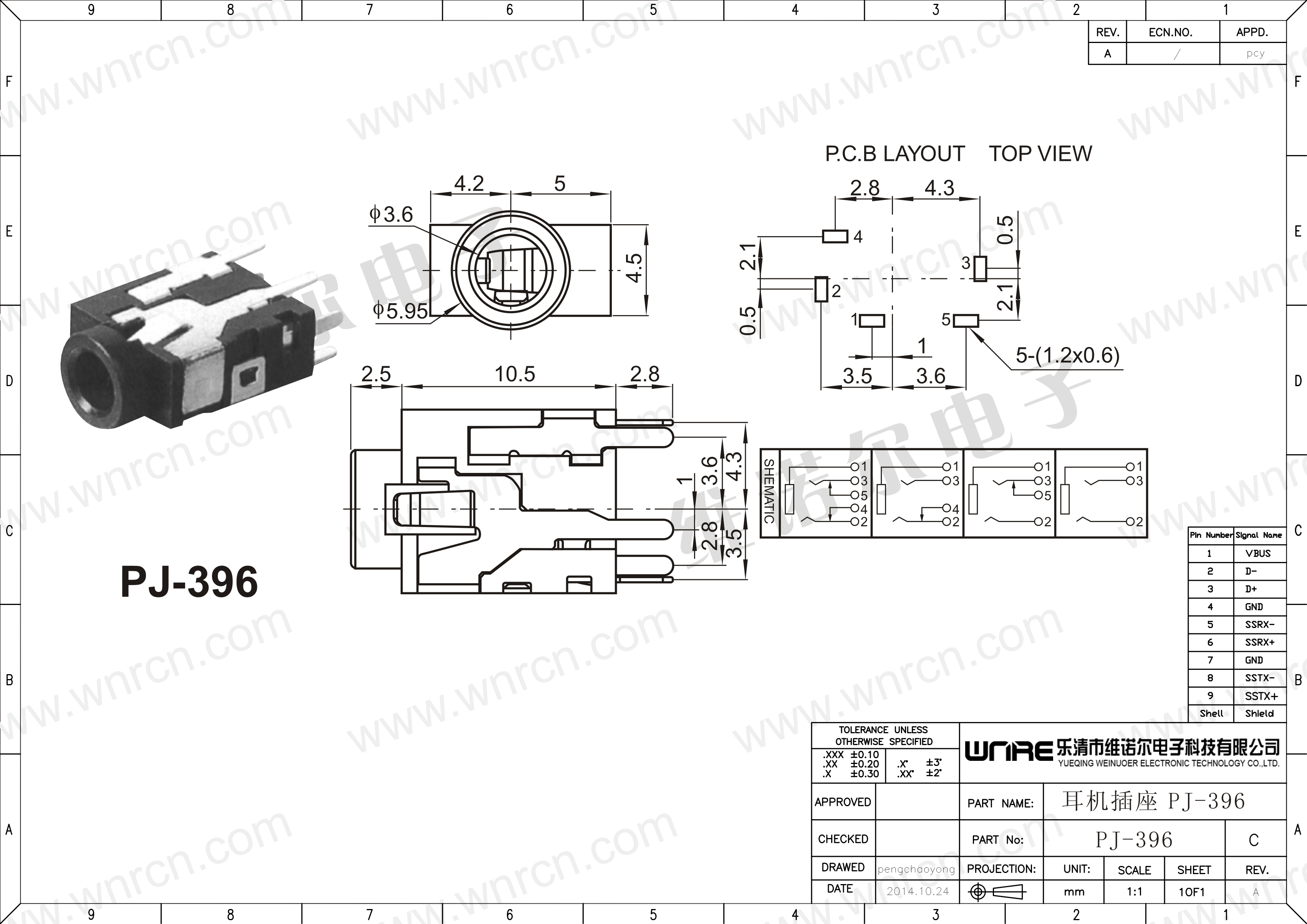 pj-396 Headphone Socket