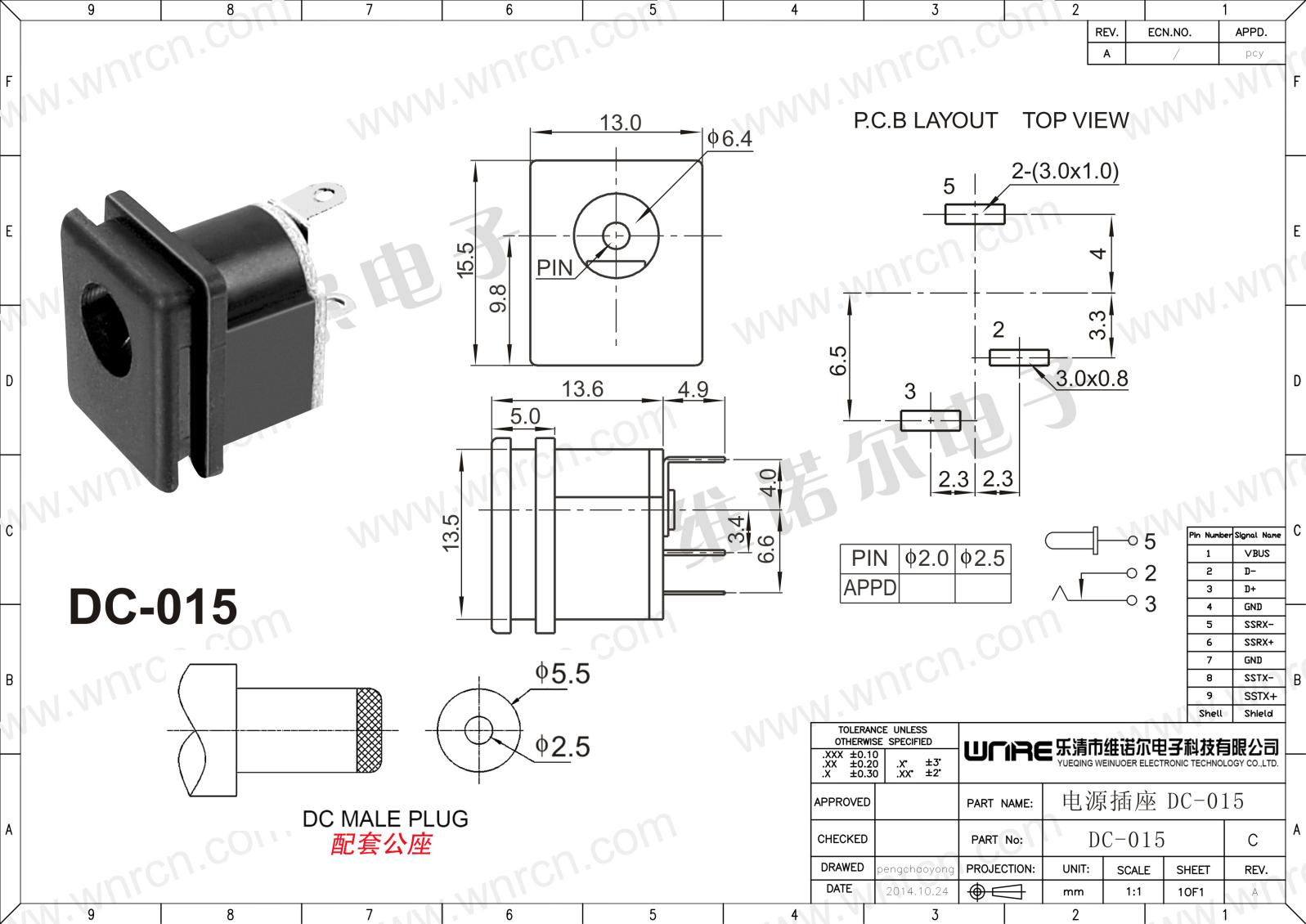DC-015 DC Power Socket View 1