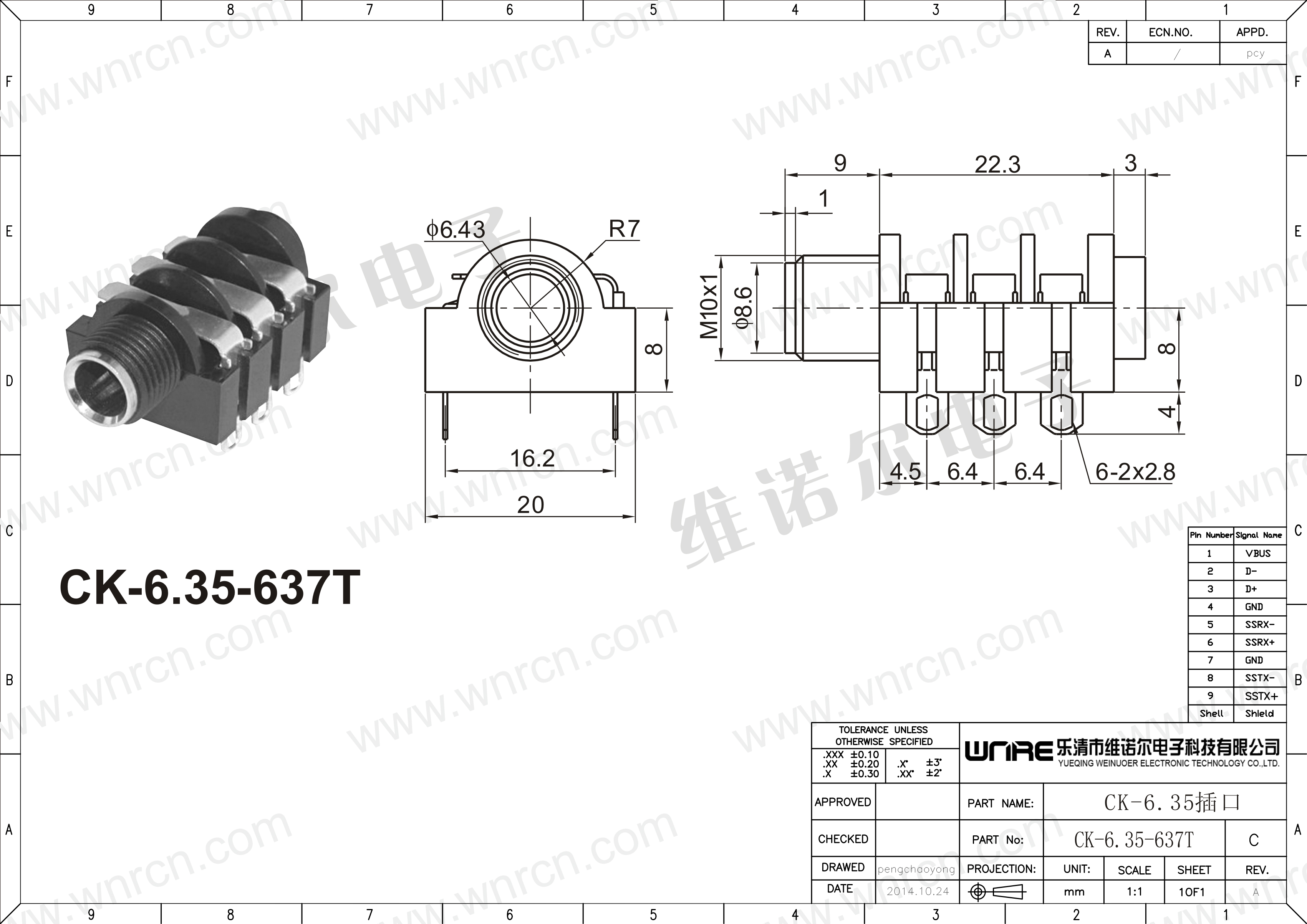 CK-6.35-637T Headphone Socket