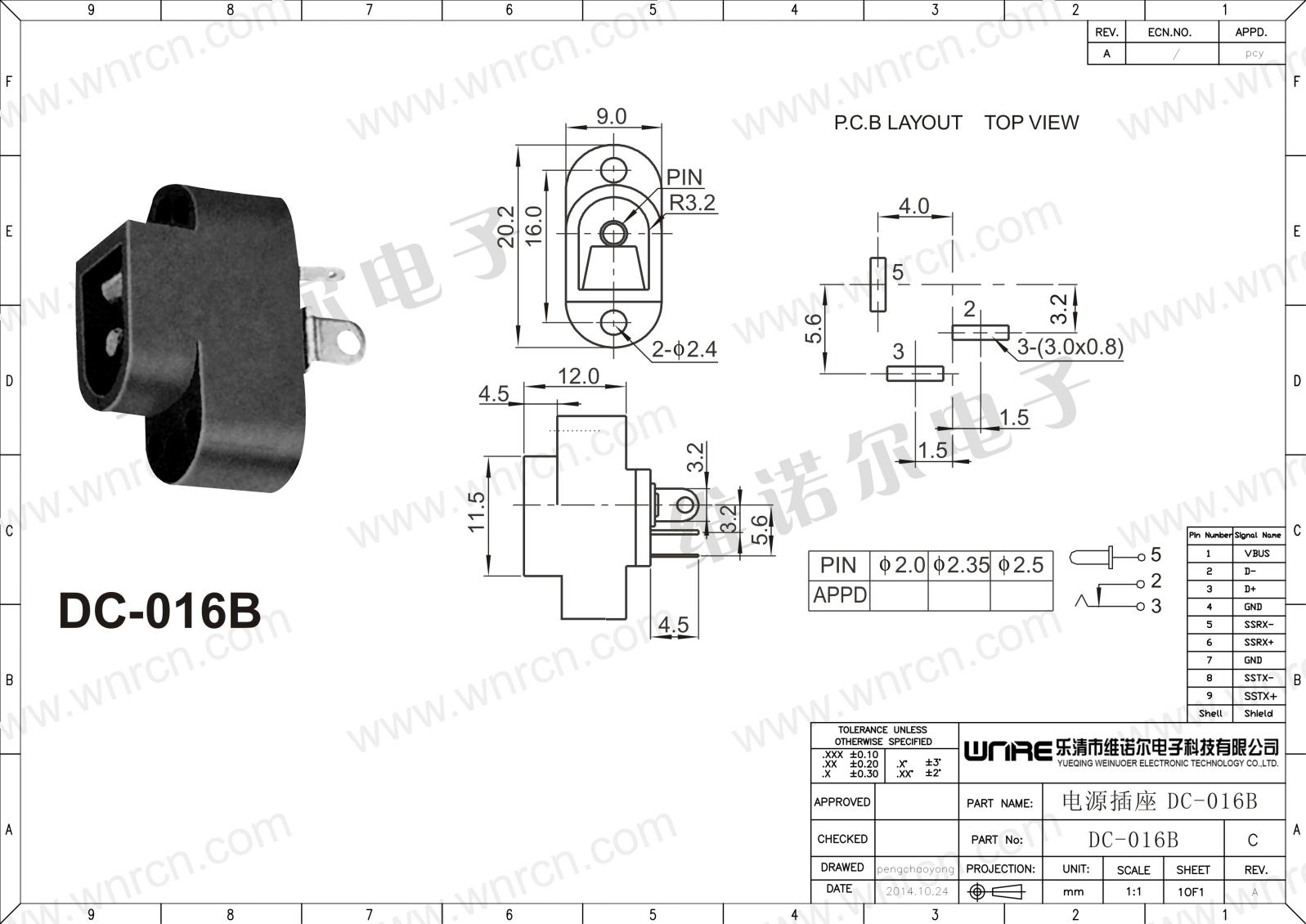 DC-016B Power Socket Product View