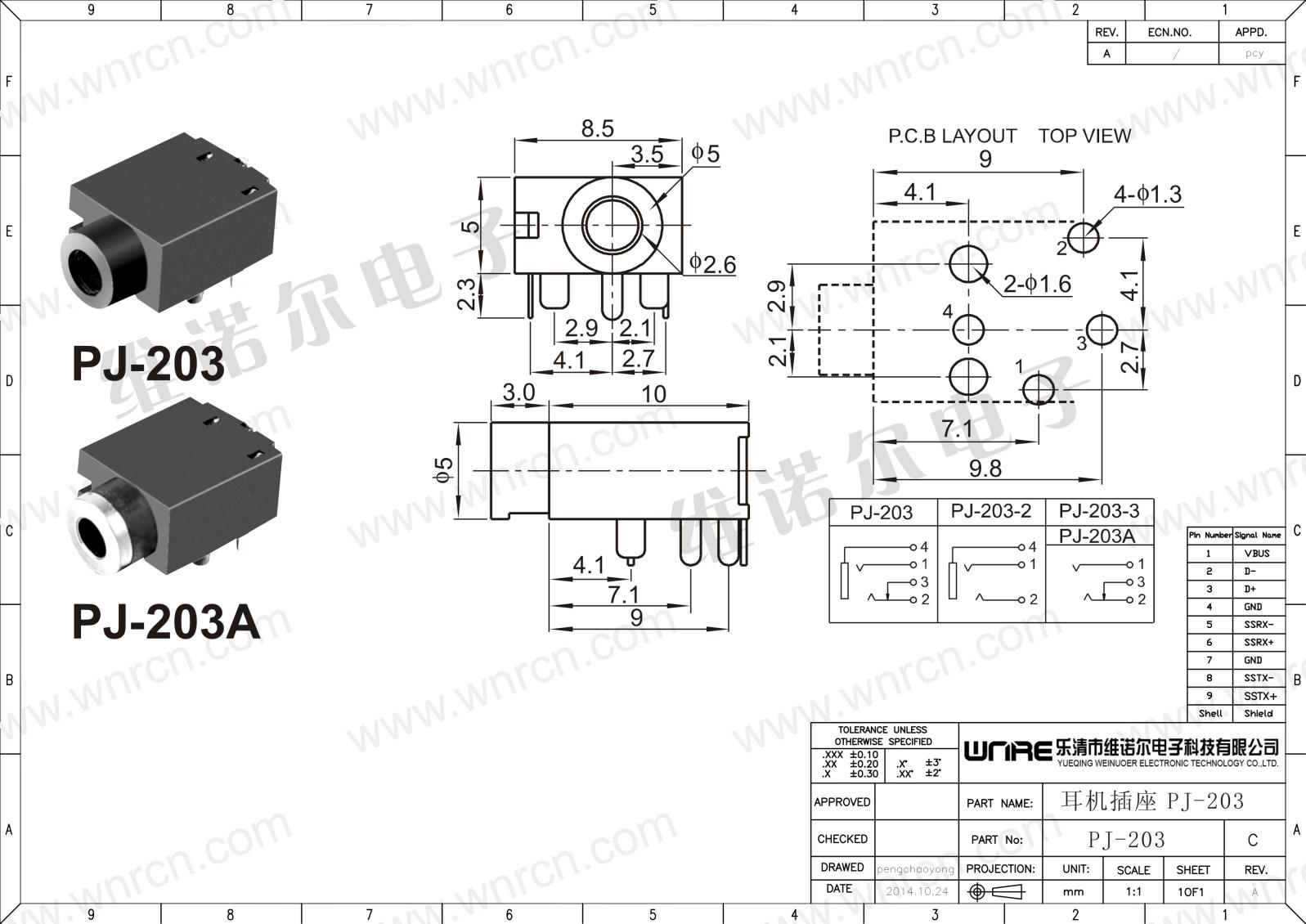 PJ-203 Headphone Jack Product Image 1