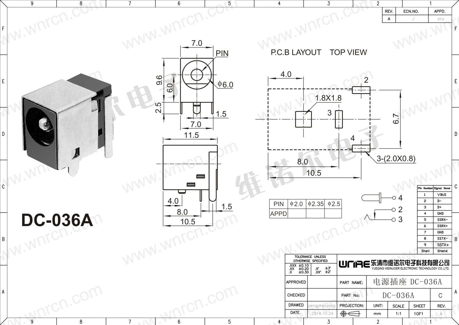 DC-036a Power Connector