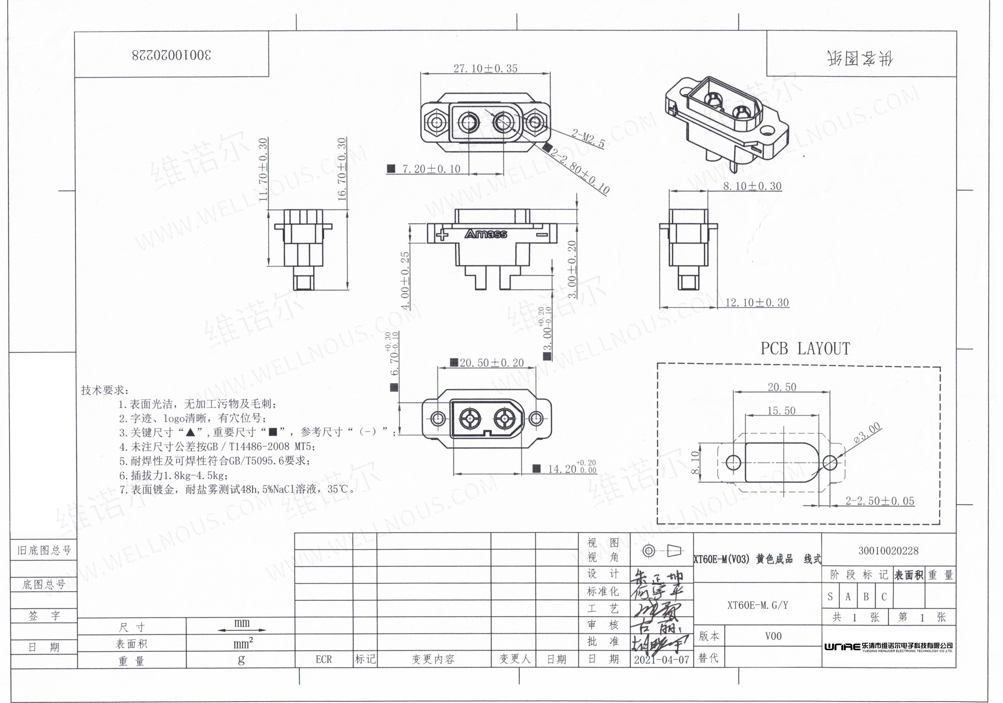 XT60E-M Connector Overview