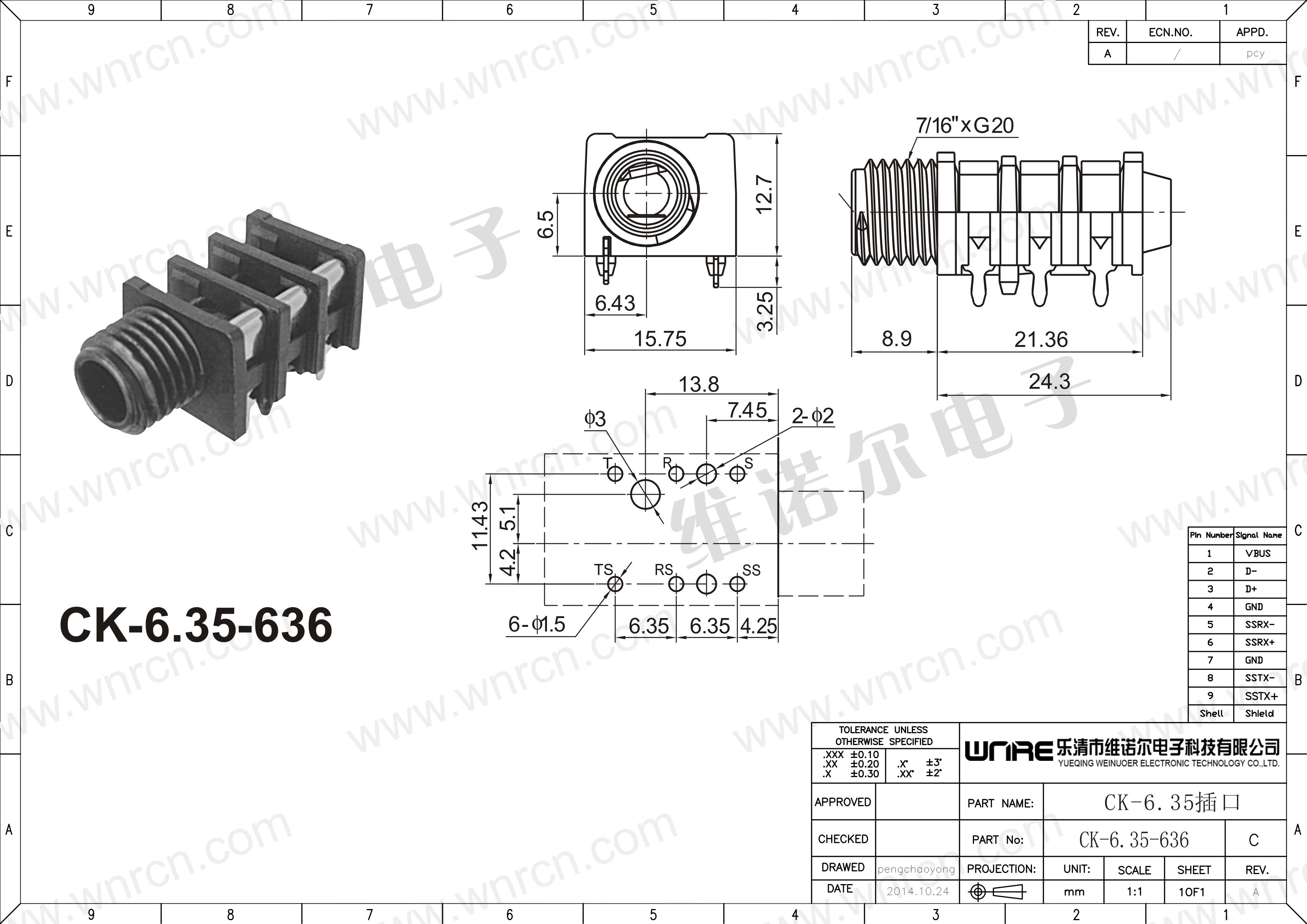 CK-6.35-636 Headphone Socket