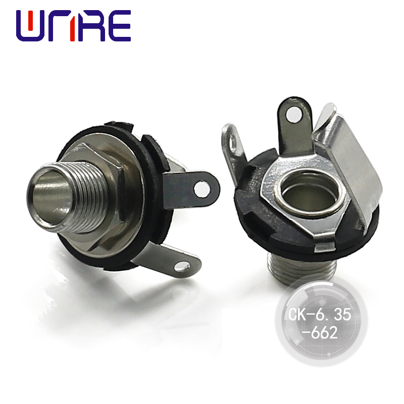 China CK-6.35-662 Headphone Socket, Black, threaded ，0.5A  30V Manufacturer, Suppliers