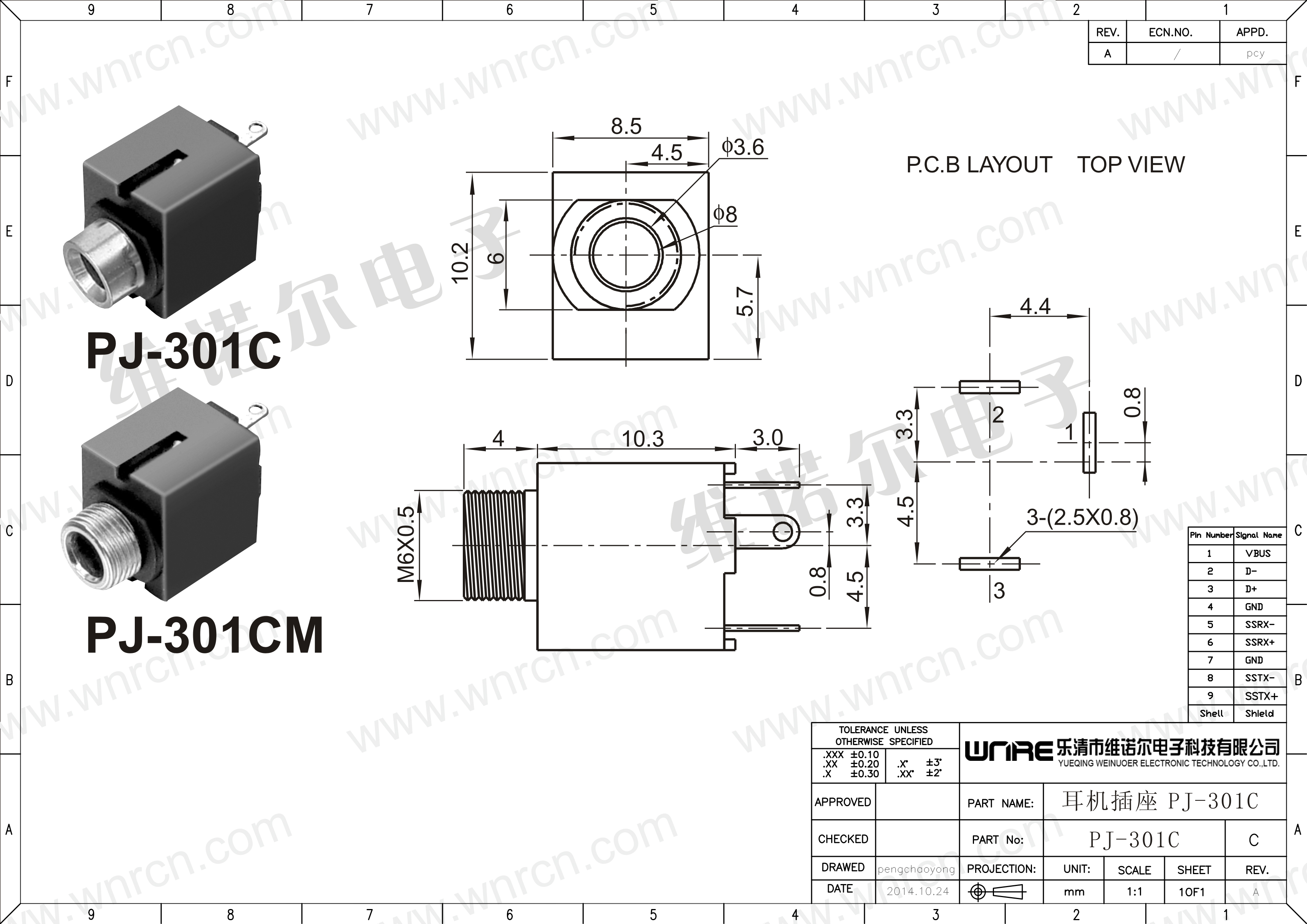 PJ-301CM Headphone Socket Product