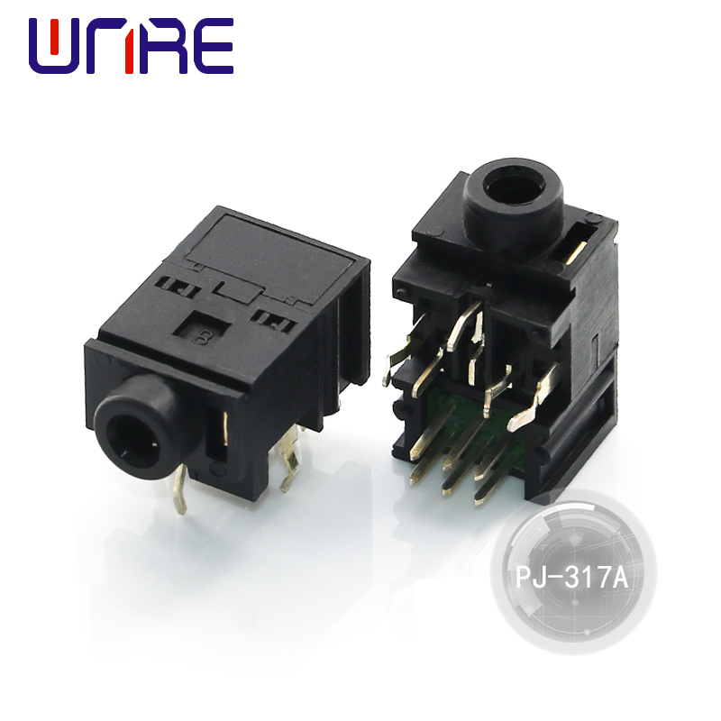 OEM PJ-317A high quality headphone socket, simple and generous appearance, black Supplier, Factories