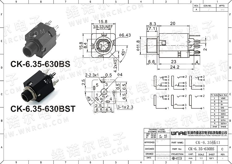 CK-6.35-630BS Audio Connector 1