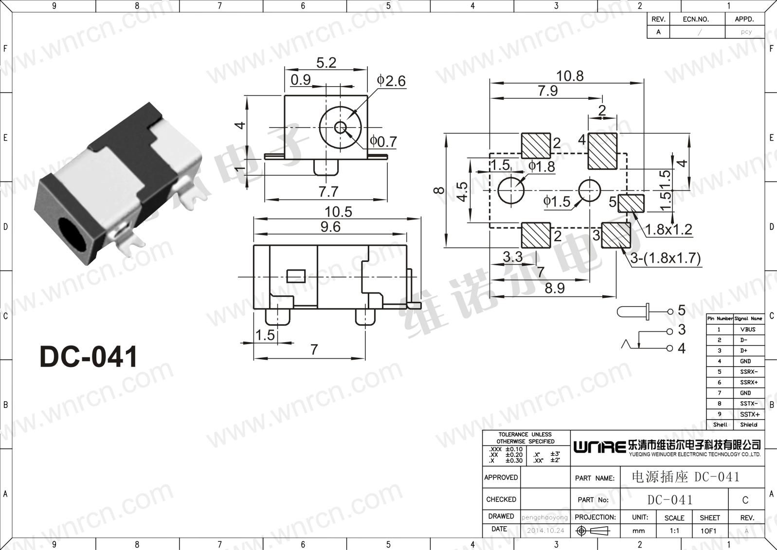 DC-041 Power Socket Product Display