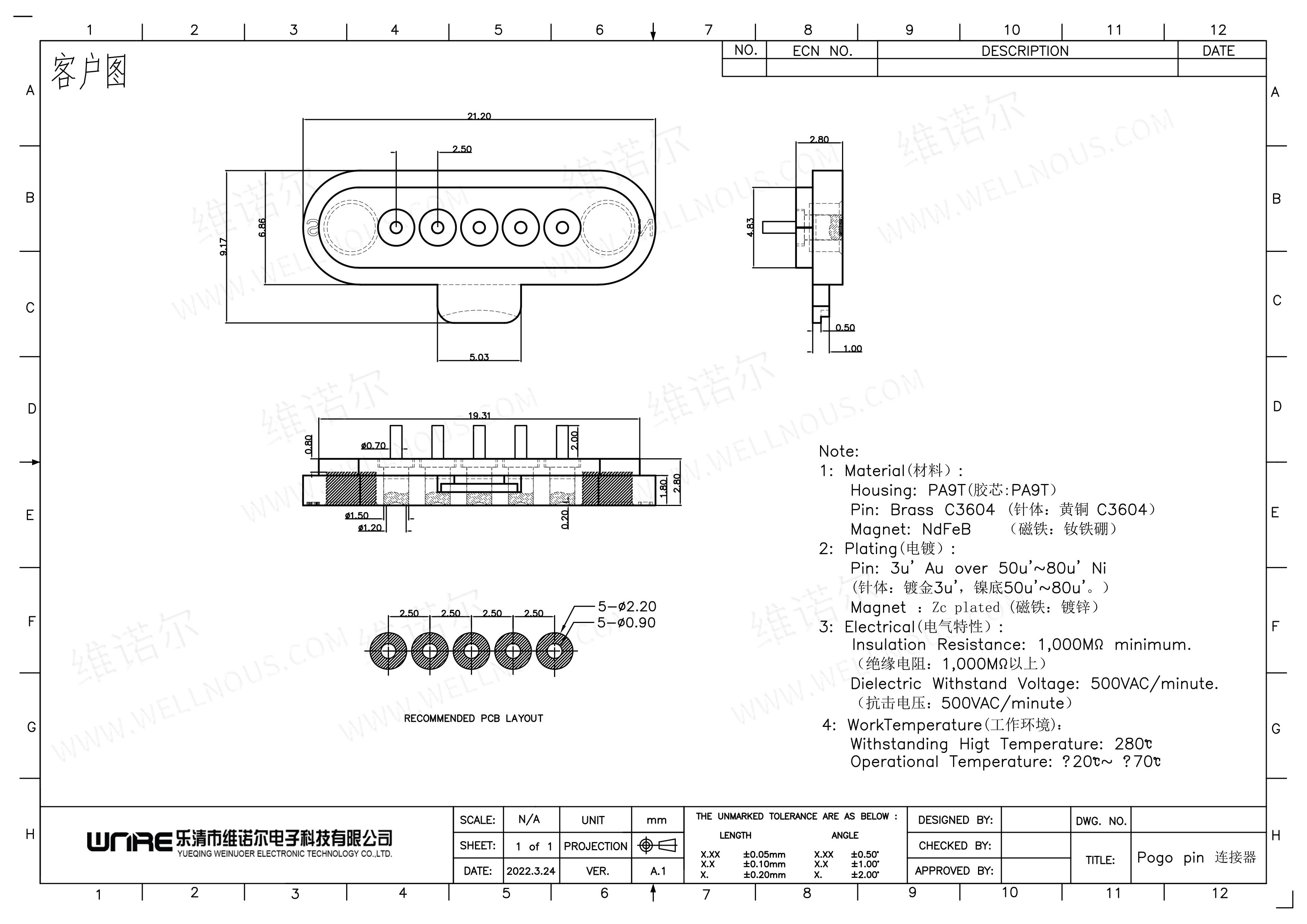 Spring Pin Connector Details