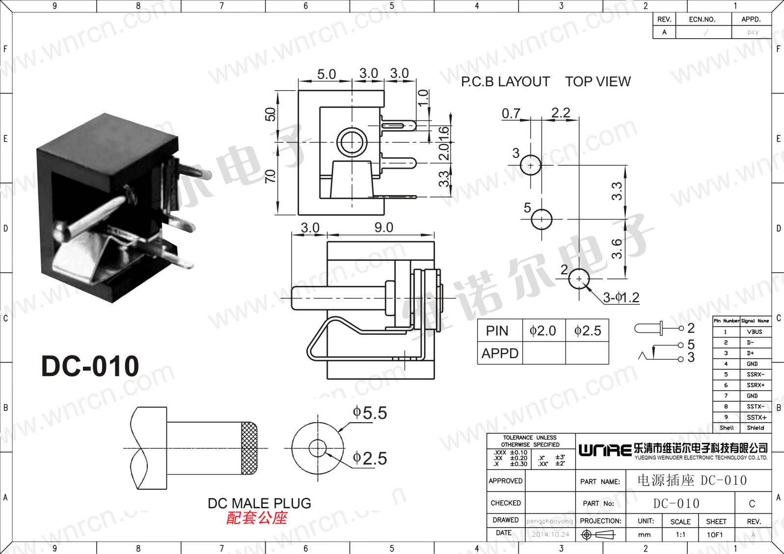 DC-010 Power Socket Details