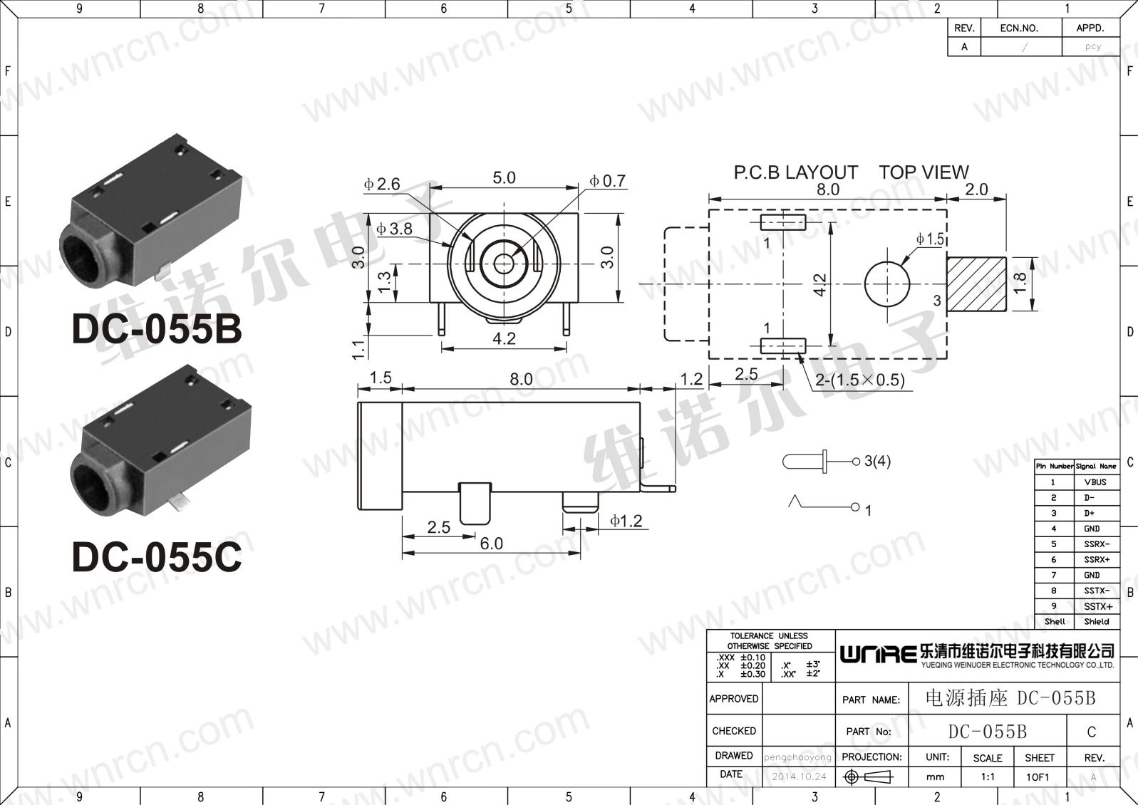 DC-055B Power Socket Product Image 1