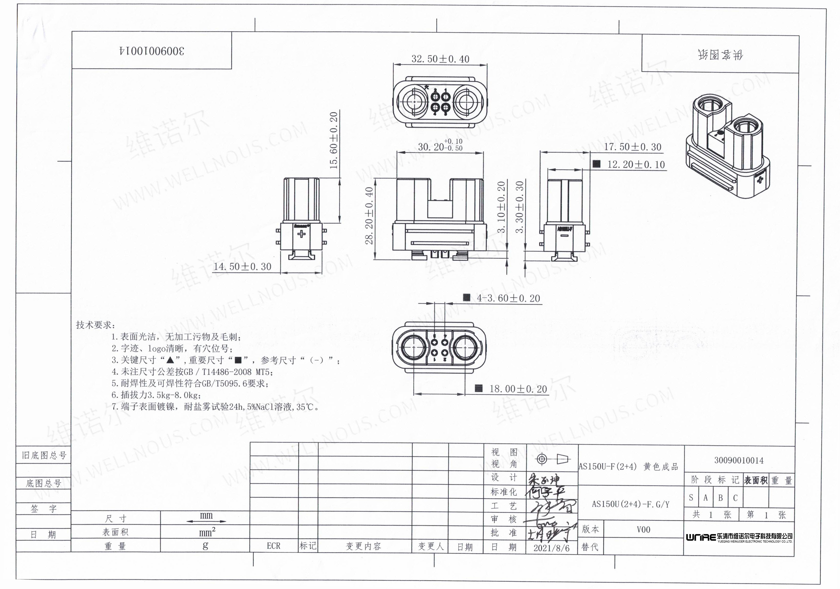AS150U(2+4)-F Connector