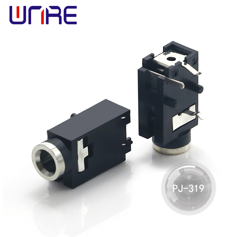 China PJ-319 Headphone Socket Black 3-pin Manufacturers, Suppliers