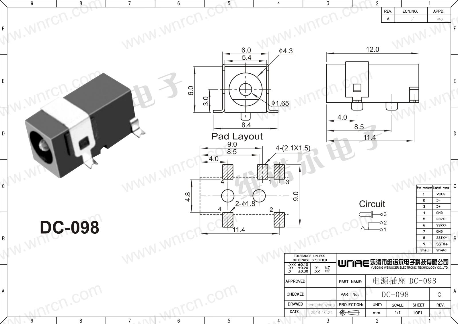 DC-098 Power Socket Display