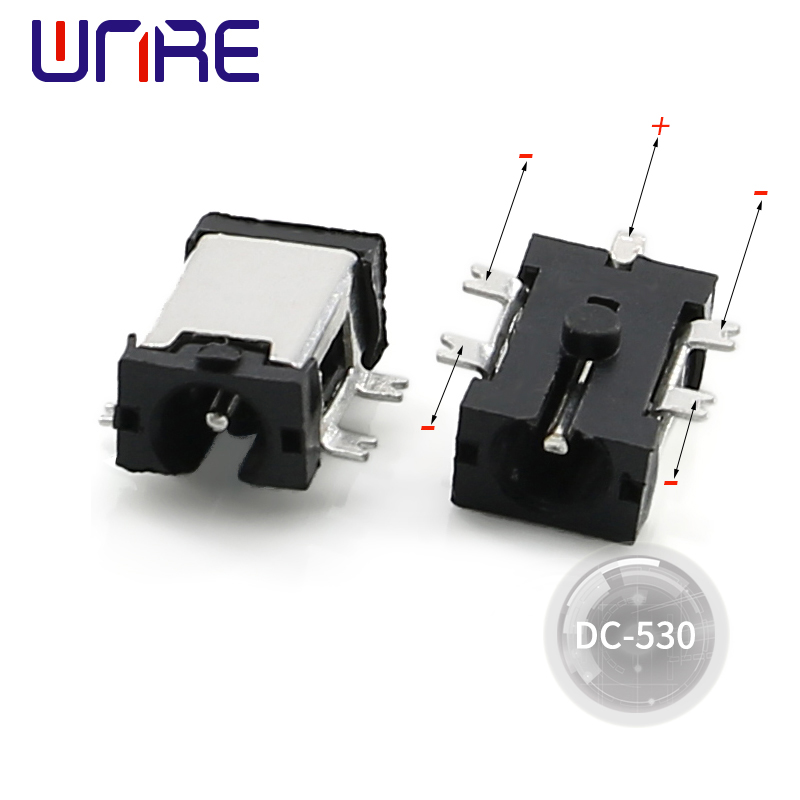 China Dc-530 DC power socket 0.6 pin black Manufacturer, Supplier