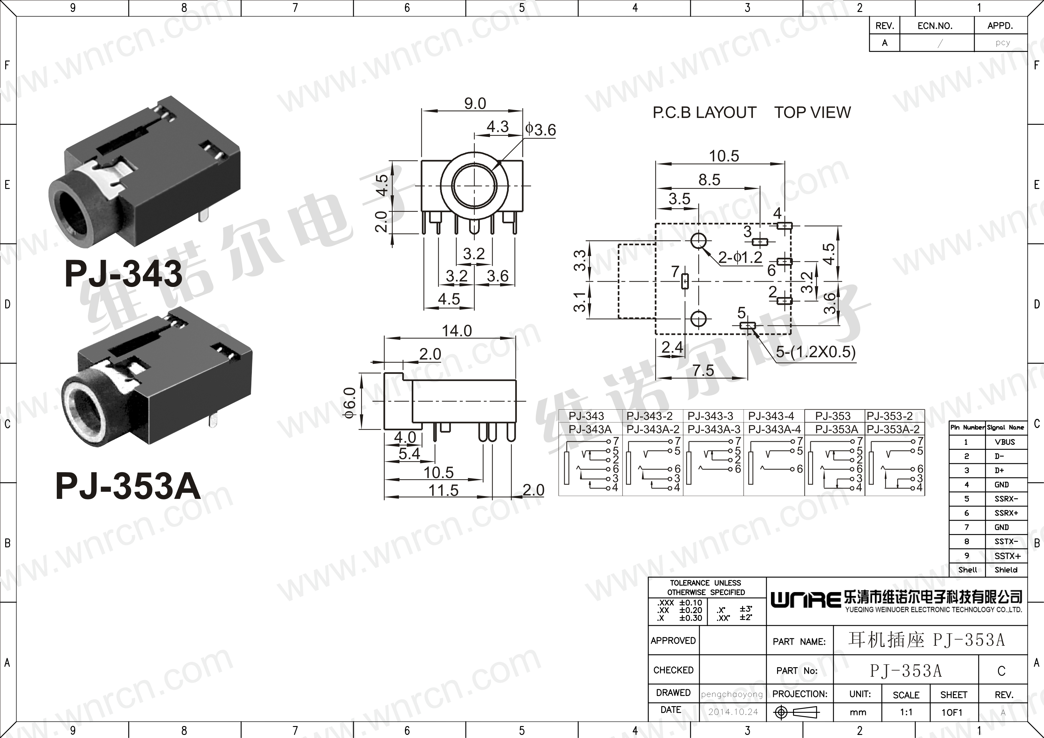 pj-353A headphone socket view 1
