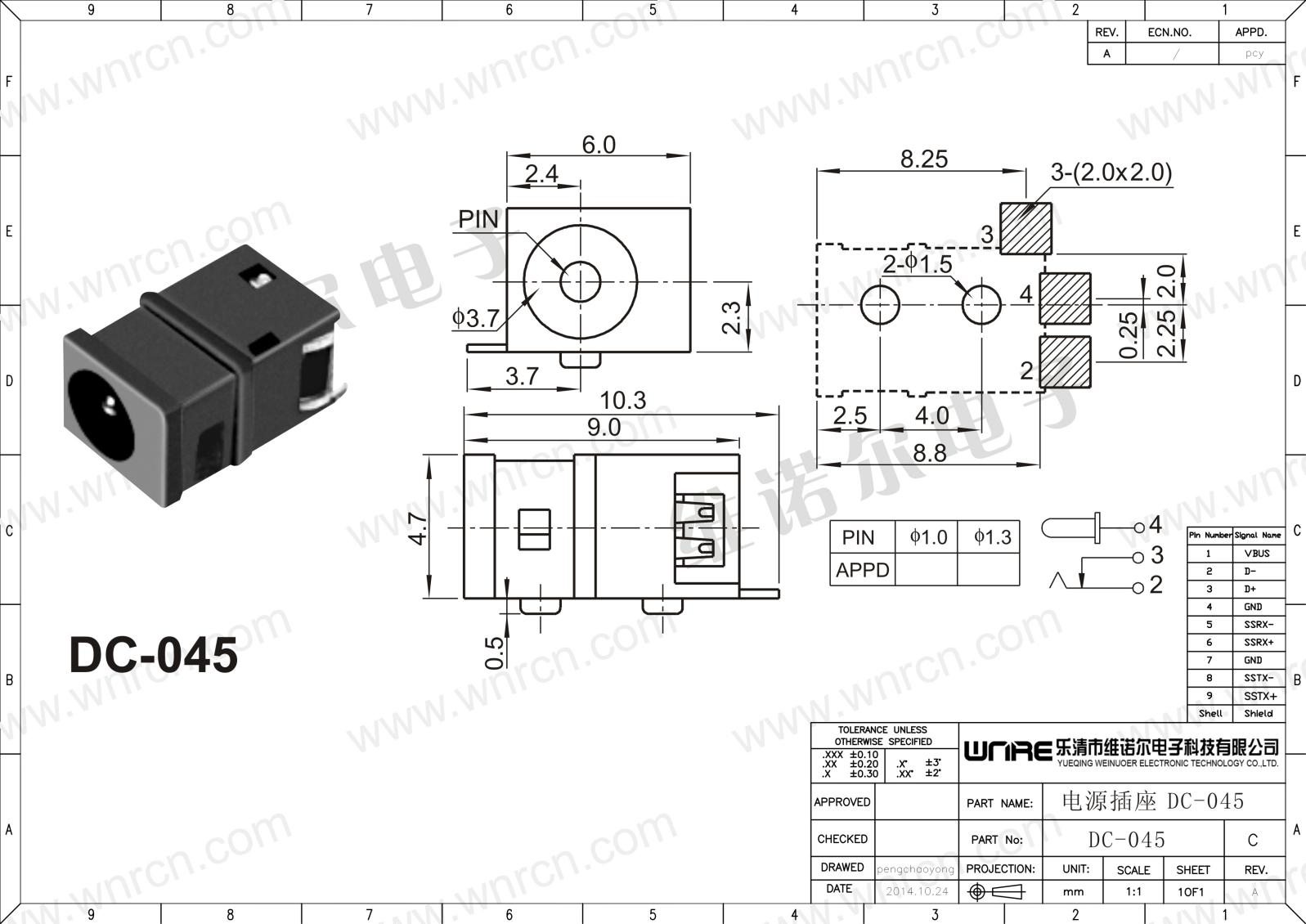 DC-045 Power Socket Details