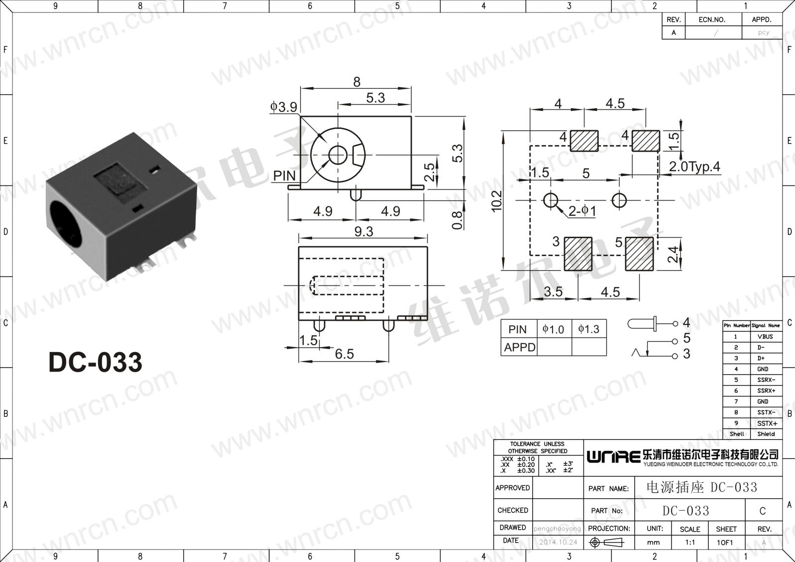 DC-033 Power Socket View 1