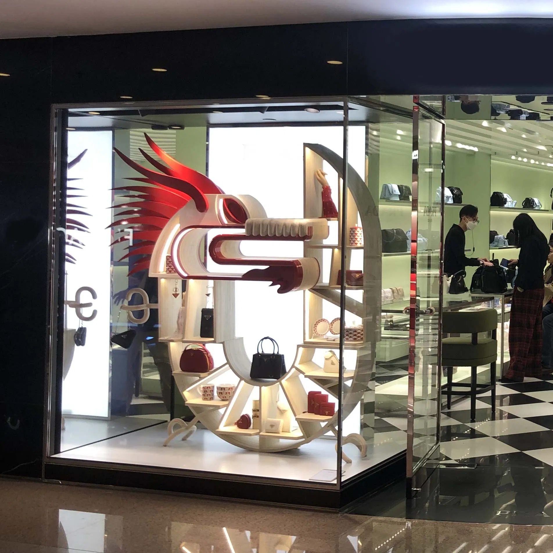 Spring Festival Window Display Props Retail Store Decoration Wooden Props Dragon Decorative Props