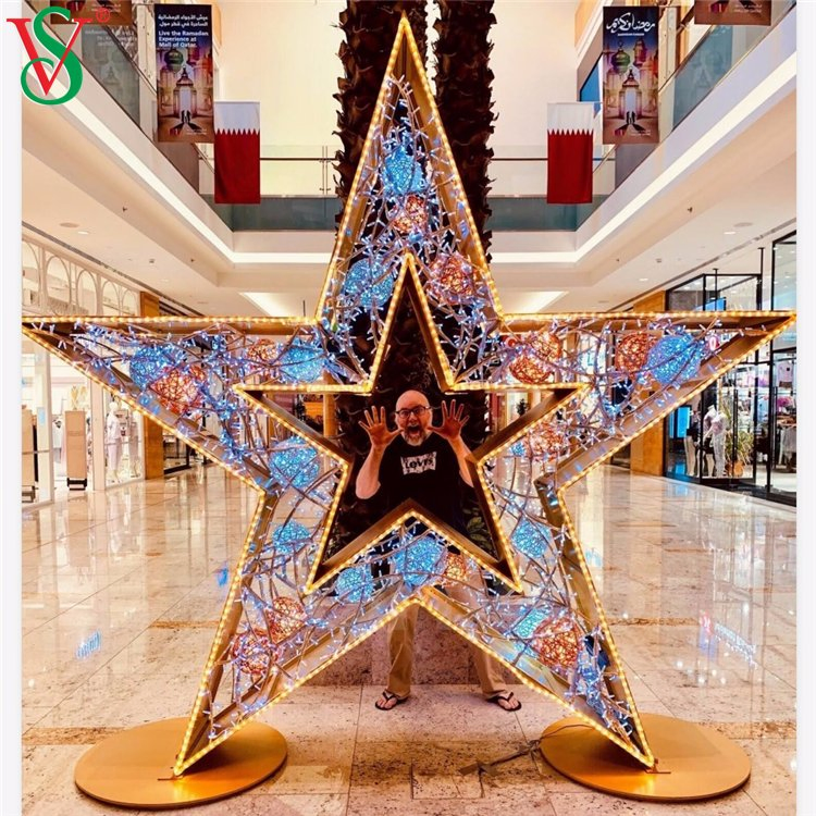 Shopping Mall Decorations LED Ramadan Crescent Moon Motif Lights