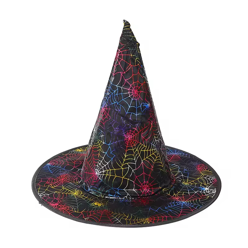 Halloween Gold Stamp Witch Wizard Hats Costume Accessory for Adult Kids Halloween Costumes Decoration