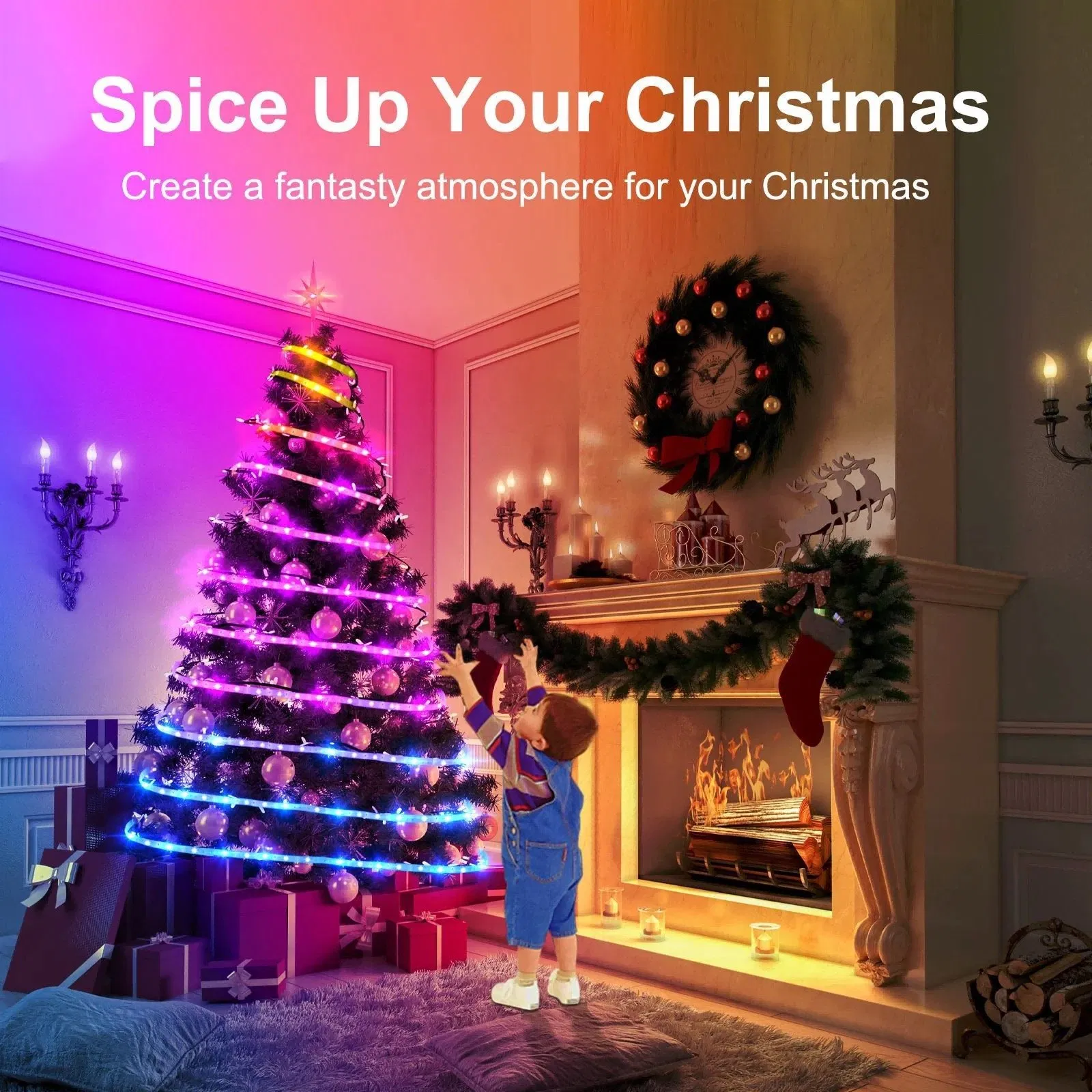 Holiday Ambient Light APP or WiFi 24V Remote Controlled Flexible SMD5050 2835 RGB LED Smart Home Light LED Strip Light