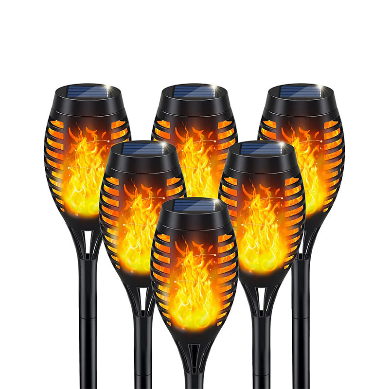 Exterior Outdoor 12 LED Solar Powered Energy Decorative Lawn Luces Solares Torch Stake Lamp Garden Flickering Flame Spike Light