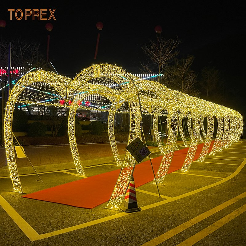 Toprex Festival Heart Arch Tunnel Wedding Shopping Mall LED Motif Lights Christmas Decoration