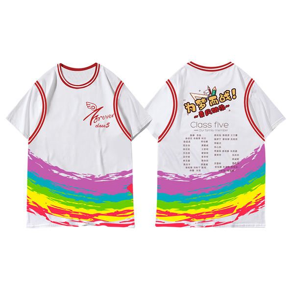 Wholesale Custom Full Body Sublimation Printed T Shirt Colorful Design Patterns Quick Dry for Team Events