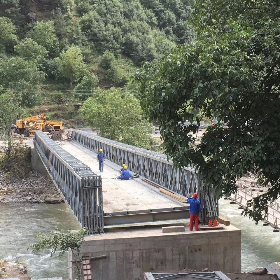High Seismic Resistance Steel Structure Compact Pedestrian Railway Road Compact Panel Steel Temporary Bailey Bridge for Emergency and Fast Delivery