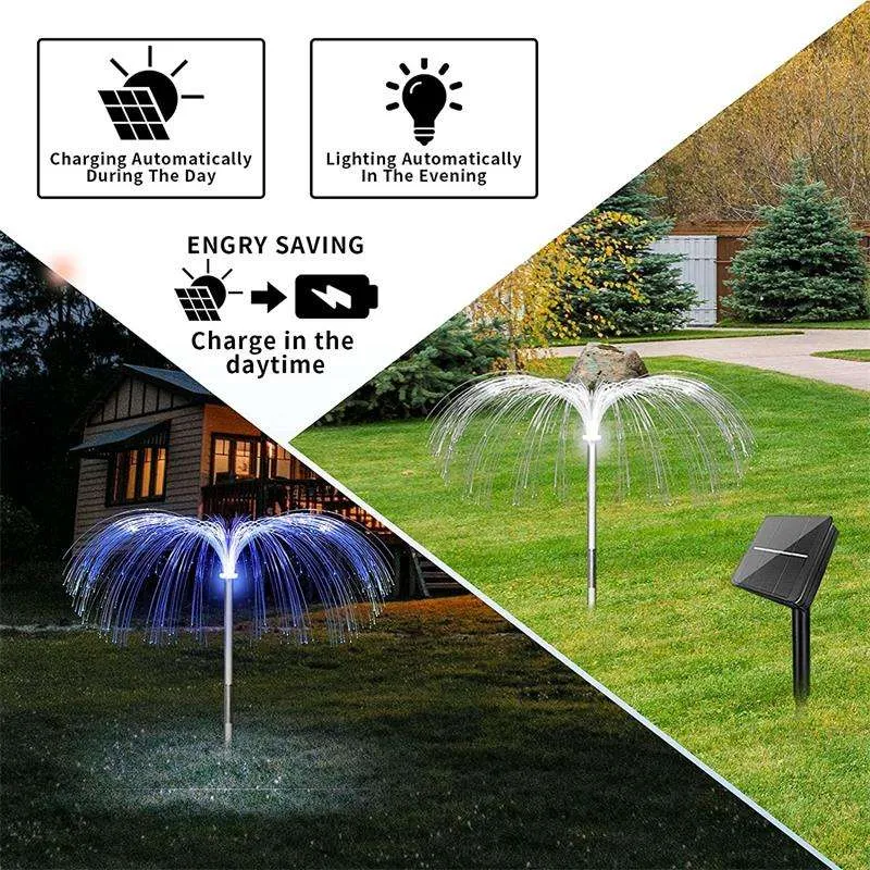 4-Piece Solar Powered Decorative Jellyfish Night Light