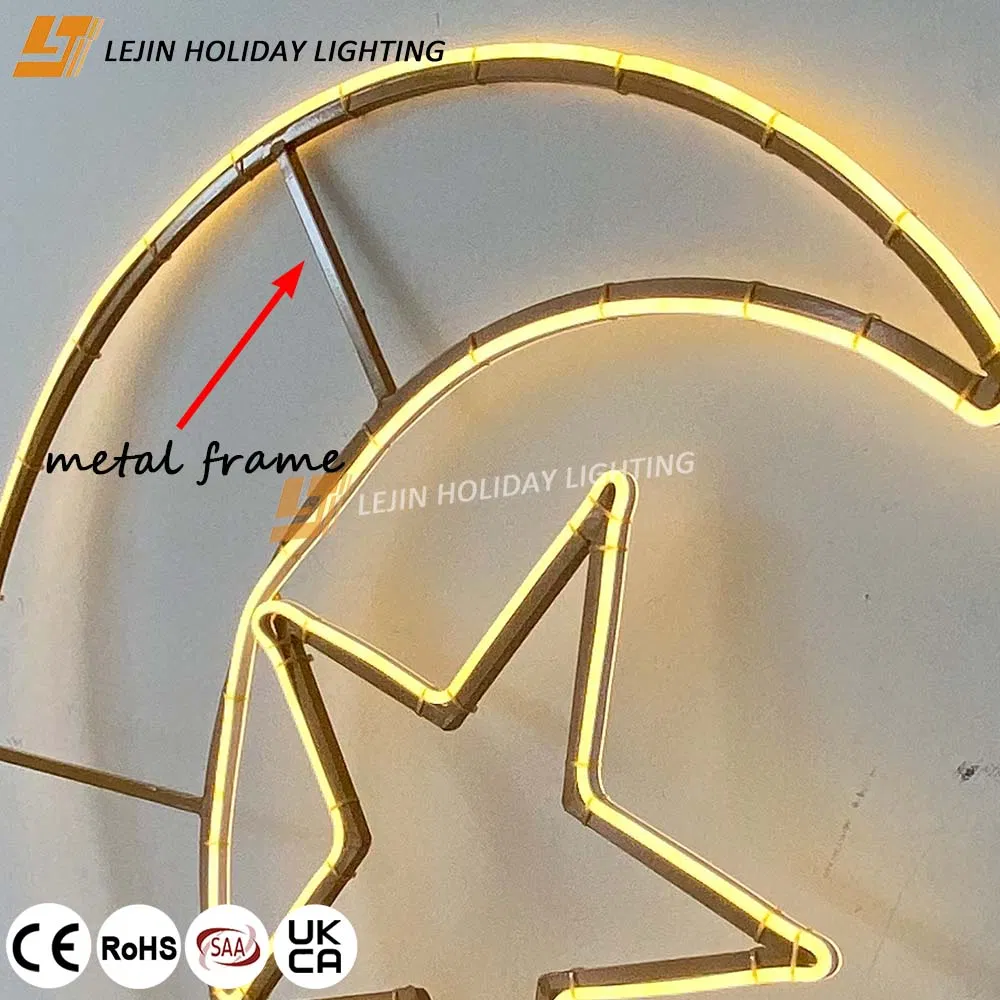 LED Outdoor Arabic Ramadan 2D Star Moon Decoration Lights