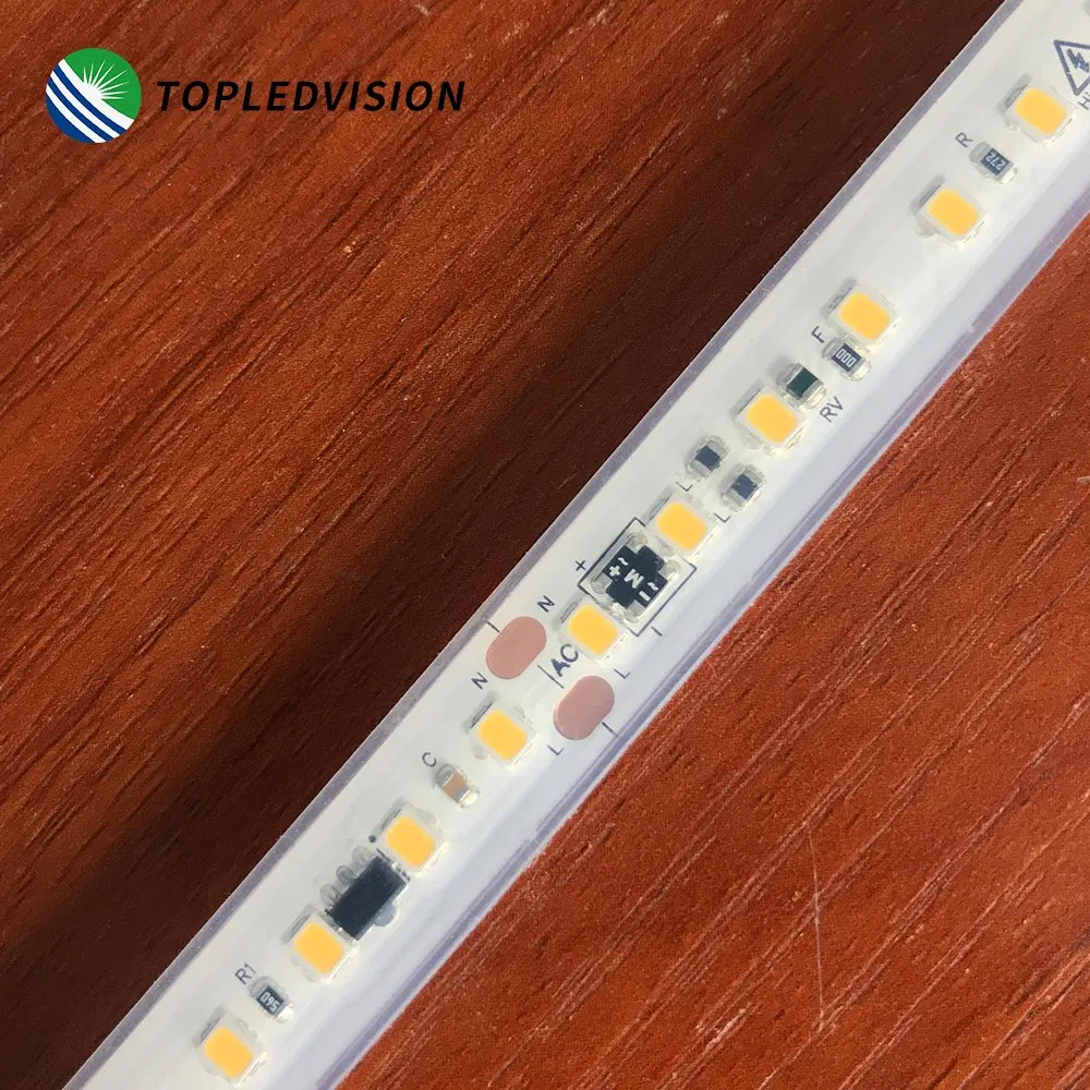 OEM ODM Flexible SMD 2835 High Volt LED Strip Light 220V 110V IP67 Waterproof Cutting 10cm 120LEDs/M 3000K 4000K 6500K for Outdoor Indoor