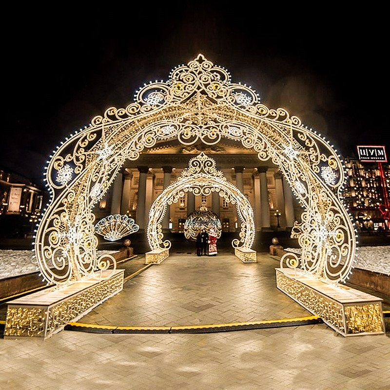 Outdoor Colorful Ball Design Waterproof 3D Moon and Stars Ramadan LED Motif Decoration Light