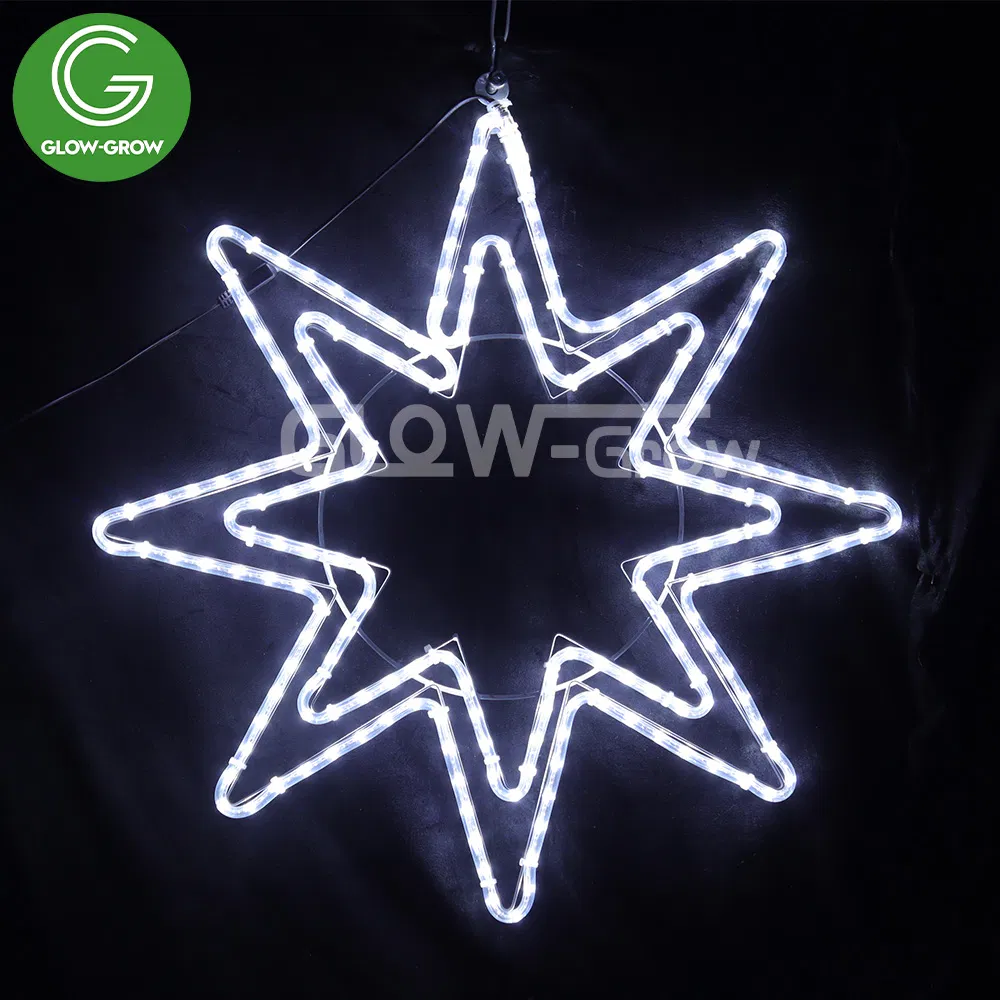 Factory 70X70cm White Christmas LED Starburst Motif Rope Light for Easter House Xmas Shopping Center Decoration