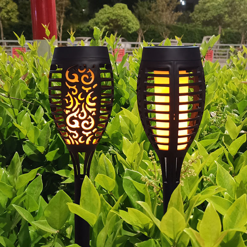 Exterior Outdoor 12 LED Solar Powered Energy Decorative Lawn Luces Solares Torch Stake Lamp Garden Flickering Flame Spike Light