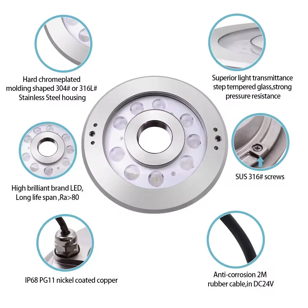 Garden Decorative IP68 DMX RGB Underwater Dancing Water LED Fountain Light Submersible