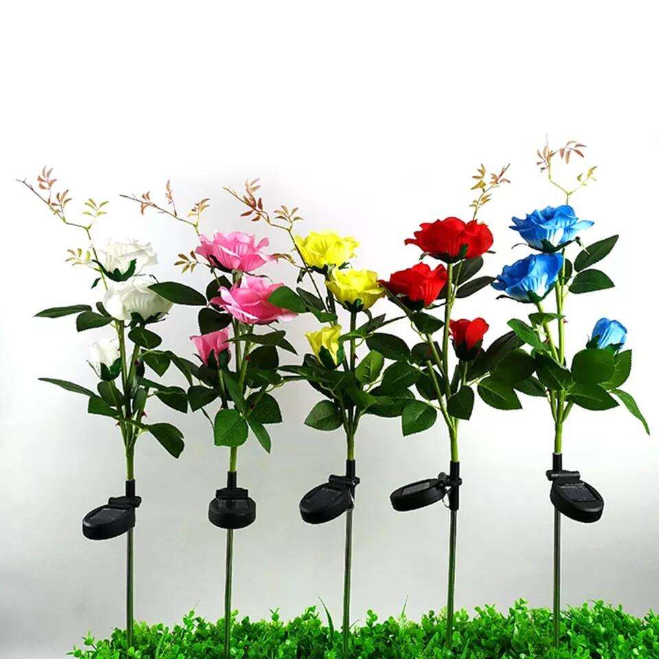Christmas Solar Light Outdoor LED Garden Landscape Rose Flower Stake Lights