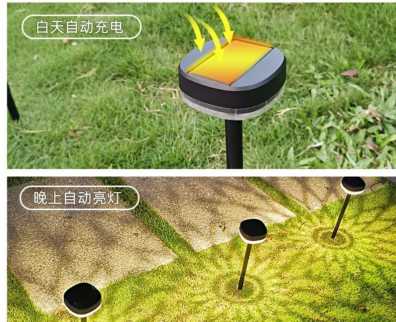 RGB Waterproof New Pattern Design LED Solar Garden Outdoor Landscape Lawn Ground Pathway Stake Light Lamp Solar Decoration Light