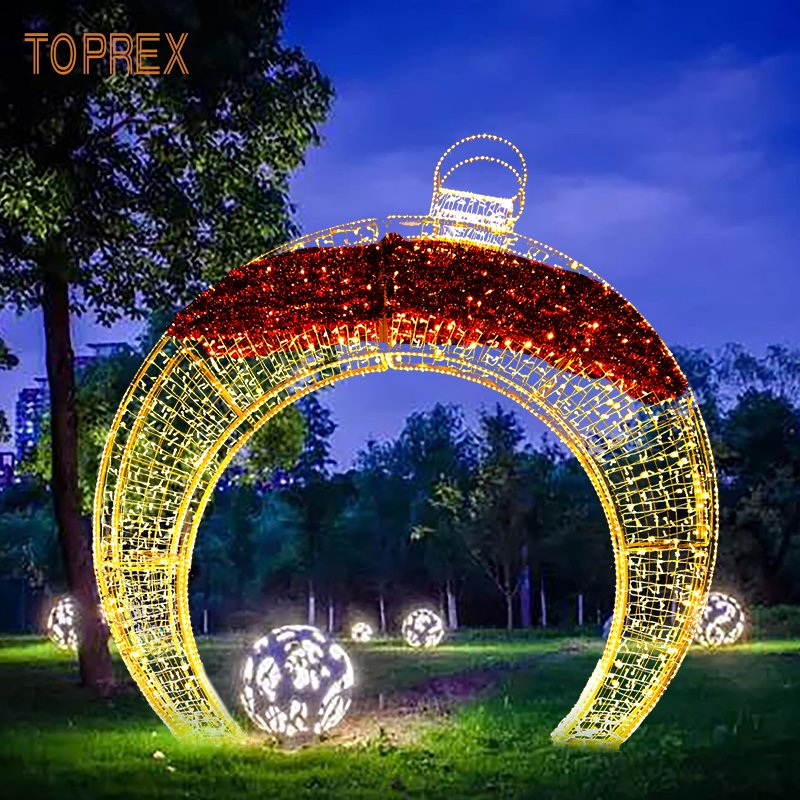 Church Festival Decoration Golden LED Lighted Wedding Arch LED Light